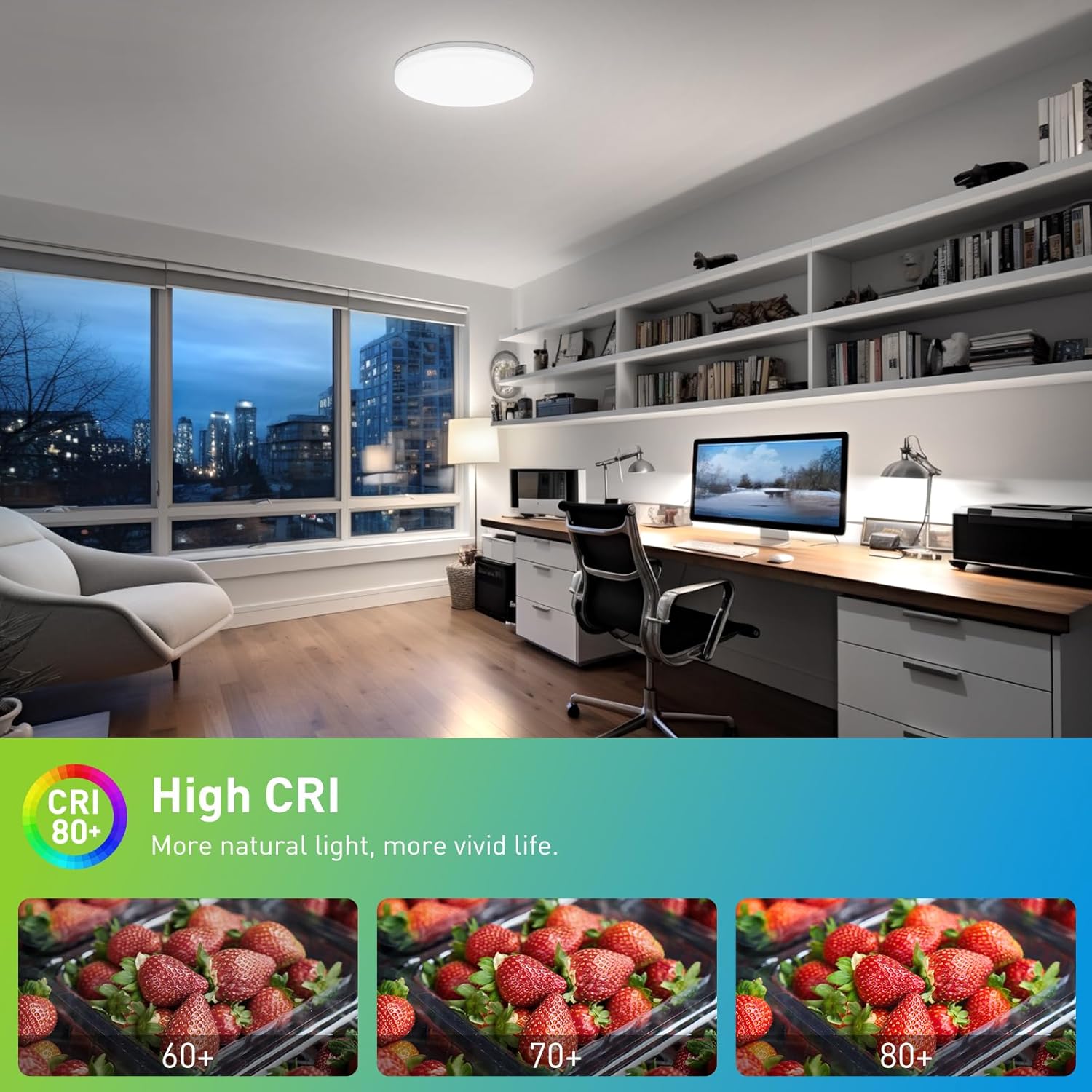 48W Ultra Slim LED Ceiling Light – 6500K Daylight, 4320LM, Ø30cm