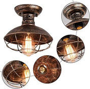 Vintage Industrial Semi-Flush Ceiling Light