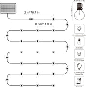 Solar Festoon String Lights – Warm White Outdoor LED Party Decor