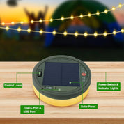 Solar Camping String Lights, 42Ft, 160 LED, USB Rechargeable