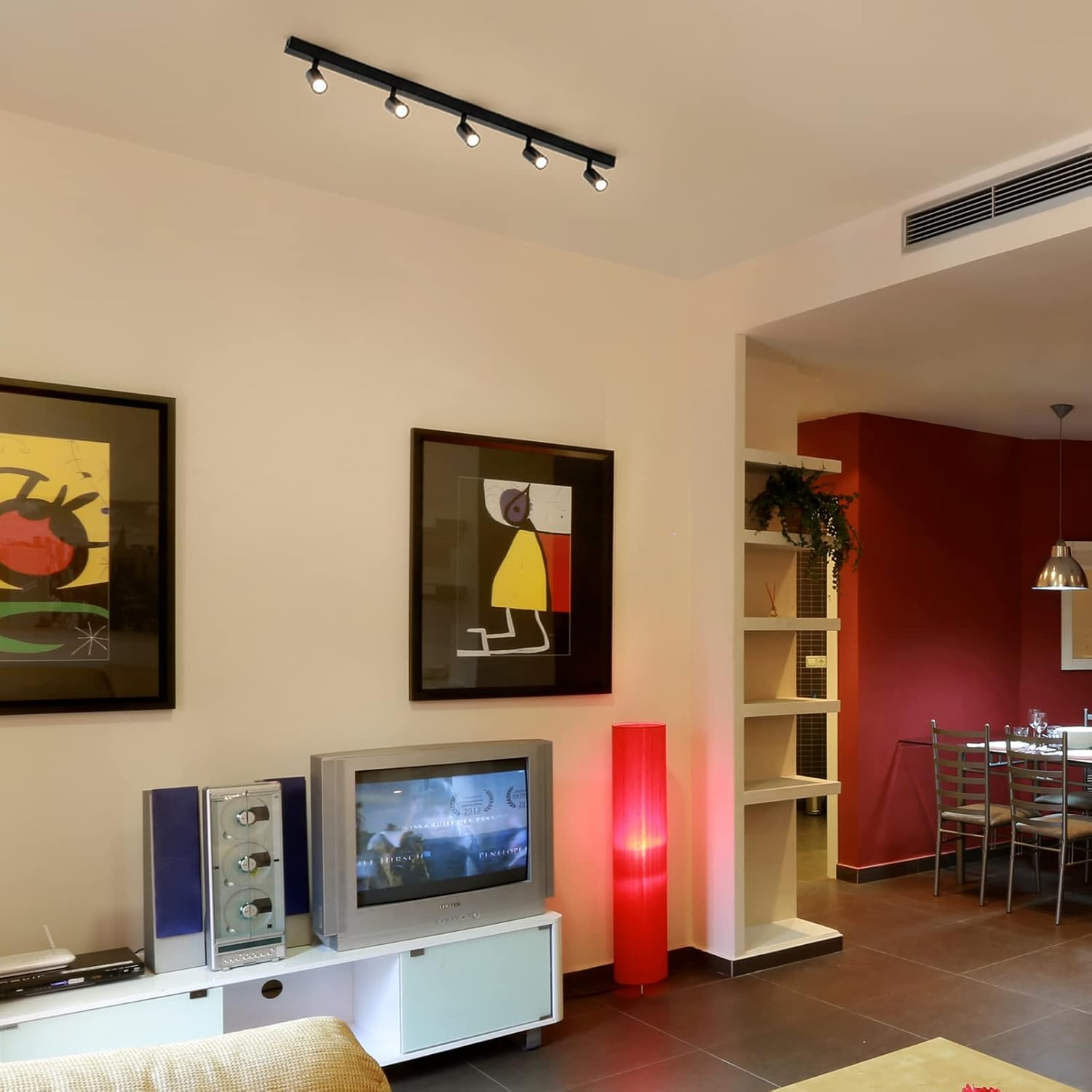 Black 5-Way Ceiling Spotlight with Adjustable Rotatable LED Lights