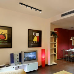 Black 5-Way Ceiling Spotlight with Adjustable Rotatable LED Lights