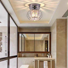 Mini Crystal Chrome Ceiling Light Fixture for Bedroom & Hallway