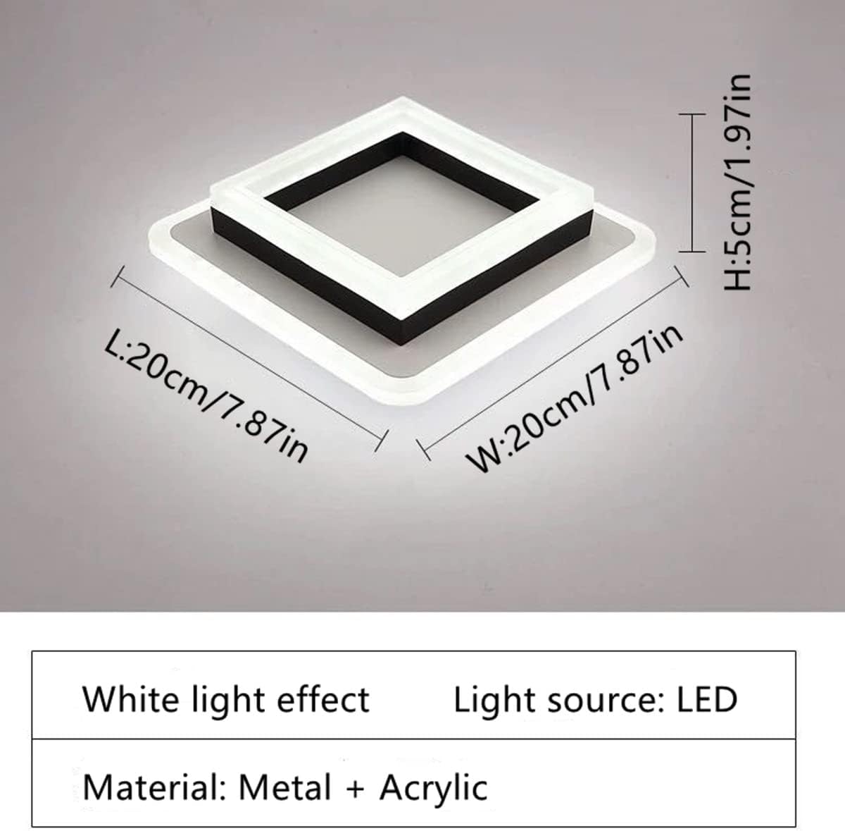 Ceiling Light, 24W Modern Ceiling Lamp, LED Ceiling Lights for Bedroom Hallway Office Kitchen Living Room, Cold White