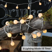 15M Globe Fairy Lights – 100 LEDs, Remote Powered