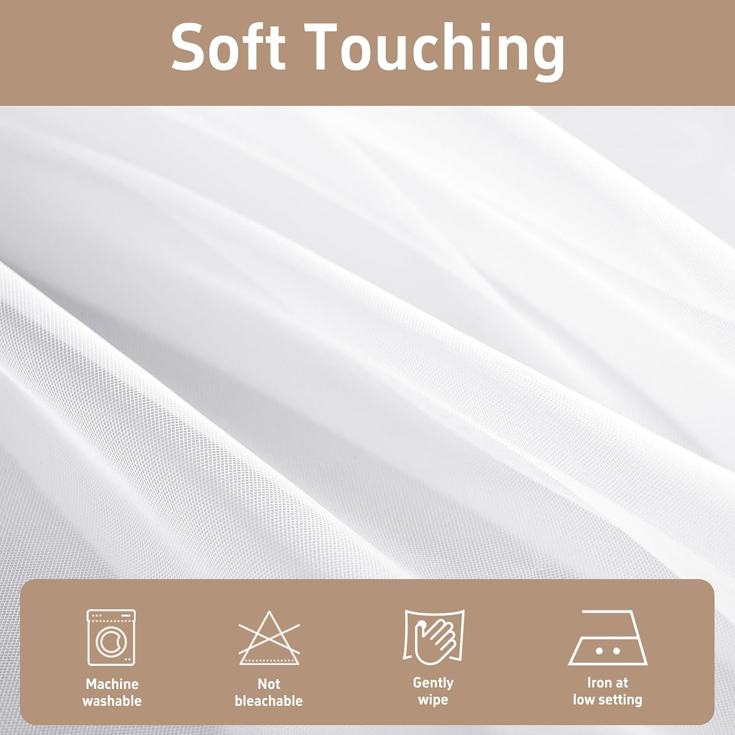 White Voile Sheer Curtains 84 Inch Drop – 2 Panels Rod Pocket Window Drapes