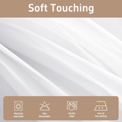 White Voile Sheer Curtains 84 Inch Drop – 2 Panels Rod Pocket Window Drapes