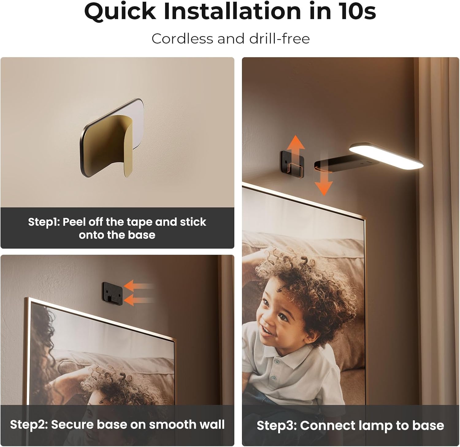 2 Pack Wireless Rechargeable Picture Lights with Remote Control