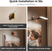 2 Pack Wireless Rechargeable Picture Lights with Remote Control