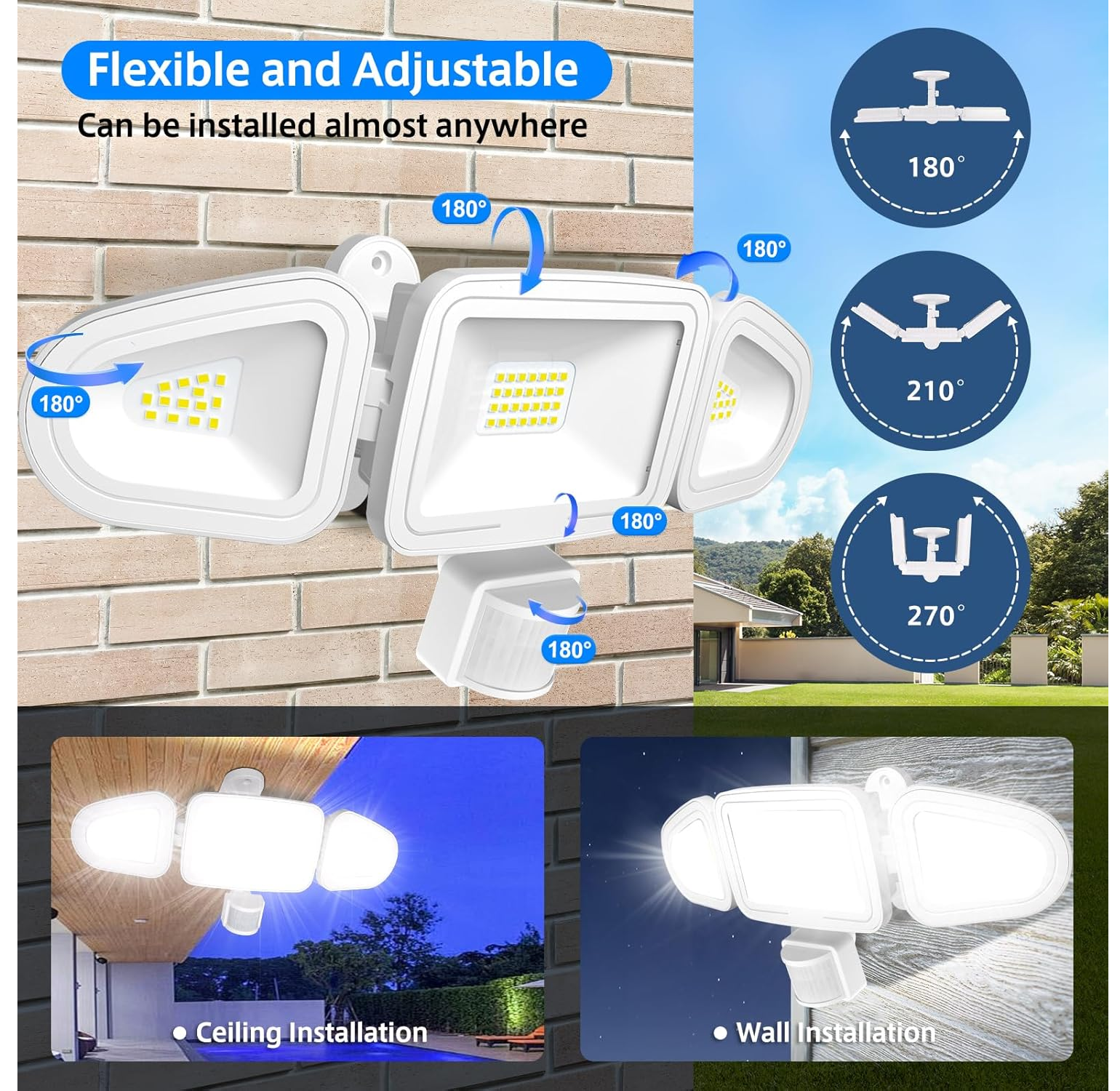Motion Sensor Security Lights with Remote