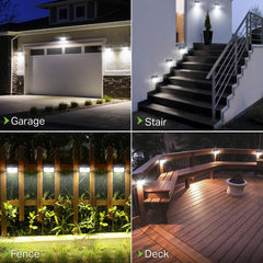 Solar Lights Outdoor, Super Bright 126LED Solar Security Lights PIR Motion Sensor with 3 Lighting Modes, Waterproof Wall Lights for Outside (6 Pack)