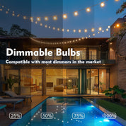 Shatterproof 50Ft LED Outdoor Festoon String Lights