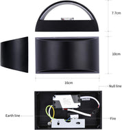 Dimmable LED Wall Light – 10W Modern Up & Down Indoor Black Wall Sconce