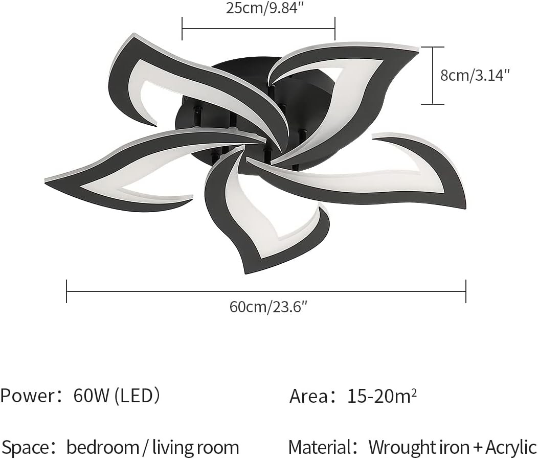 Modern Petal LED Ceiling Light – 60W Cool White Flush Mount Fixture