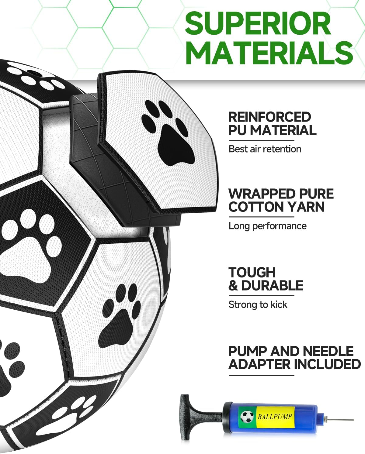 Interactive 6-Inch Dog Football Toy with Webbing, Durable Indoor & Outdoor Ball