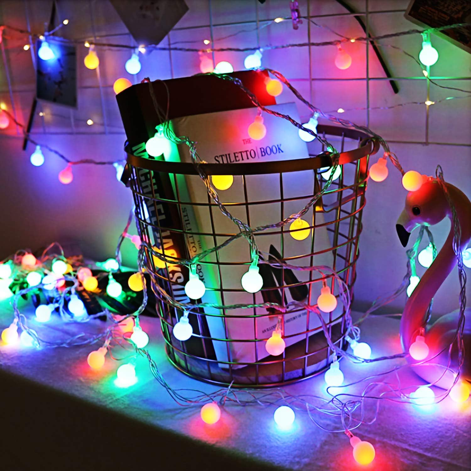 Multicolour Globe Fairy Lights 6M 40 LED Battery Powered
