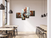 4 Panel Hand-Painted Floral Oil Canvas Wall Art
