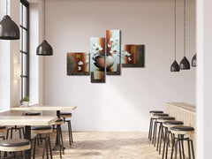 4 Panel Hand-Painted Floral Oil Canvas Wall Art