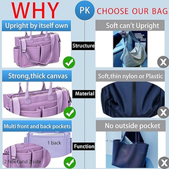 Large Canvas Tote Bag for Women – Work Shoulder Handbag with Compartments