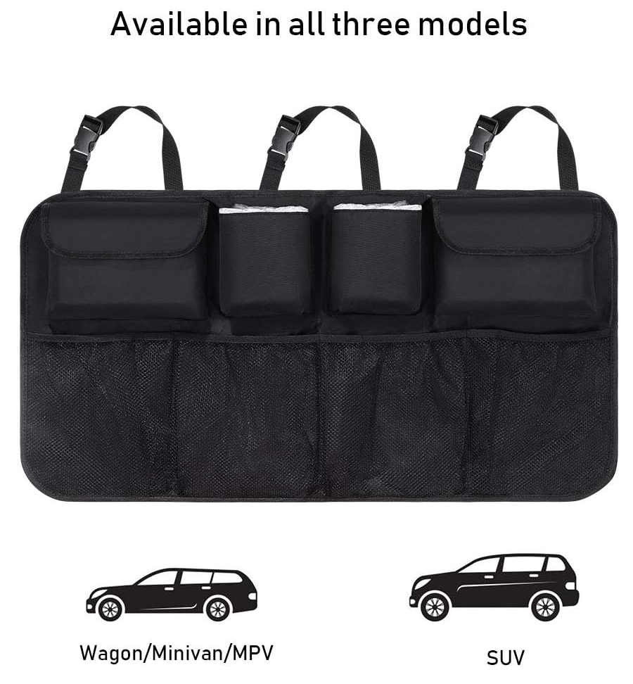 Car Boot Organiser & Waterproof Seat Back Protector – Multi-Pocket Travel Storage