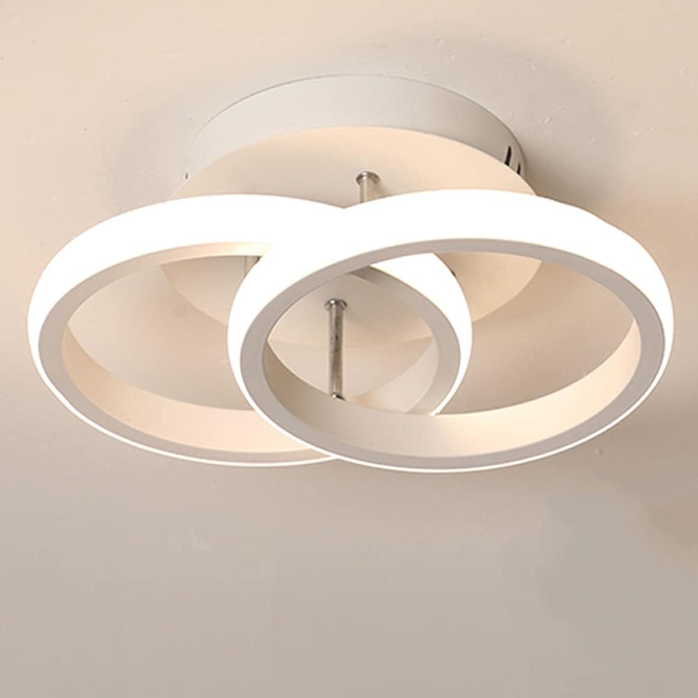 2 Circles LED Comfortable Ceiling Fixture for Corridor Living Room 22W Warm White Light