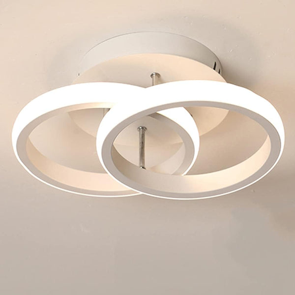 2 Circles LED Comfortable Ceiling Fixture for Corridor Living Room 22W Cool White Light