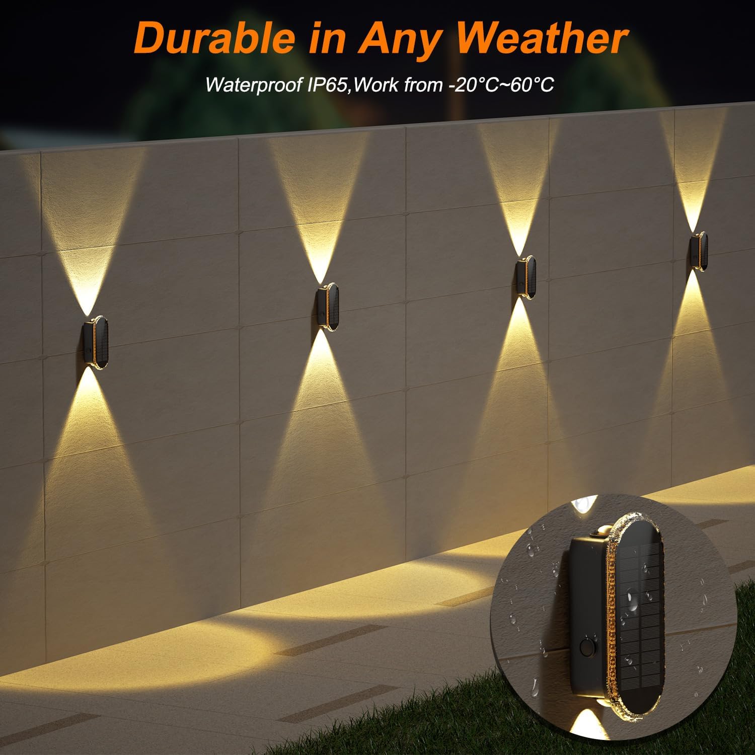 Solar Fence Lights – 4 Pack, 3 Color Options