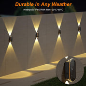 Solar Fence Lights – 4 Pack, 3 Color Options