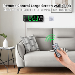 13-Inch Large LED Digital Wall Clock with Remote, Countdown, Date & Temp