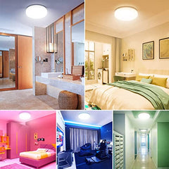 15W Smart LED Ceiling Light Dimmable, RGB Color Changing Ceiling Light, App or Voice Control, IP54 Waterproof