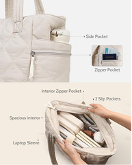 Large Puffer Tote Bag for Women – Lightweight Fluffy Shoulder Handbag