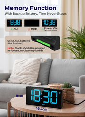 Digital Alarm Clock with Dual Alarms, USB Port, Snooze & 4-Level Brightness