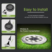 White Solar Ground Lights – 8-Pack Waterproof LED Pathway