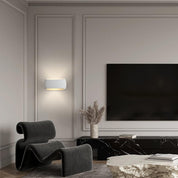 Indoor Wall Sconce Lights with White Oval Plaster Shade Fitting-Length 38CM