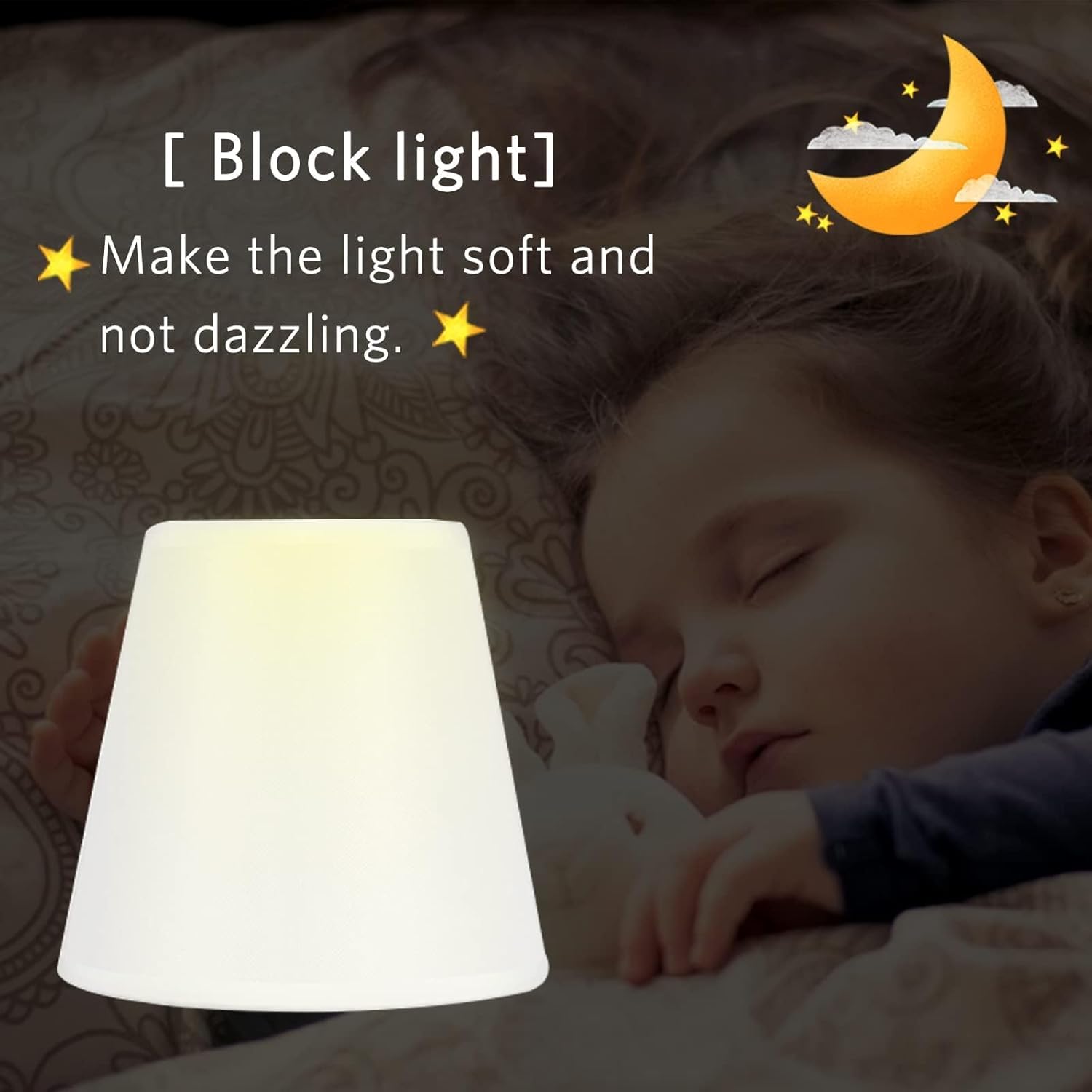 Set of 6 Clip-On Fabric Lampshades – Small E14 Light Shades