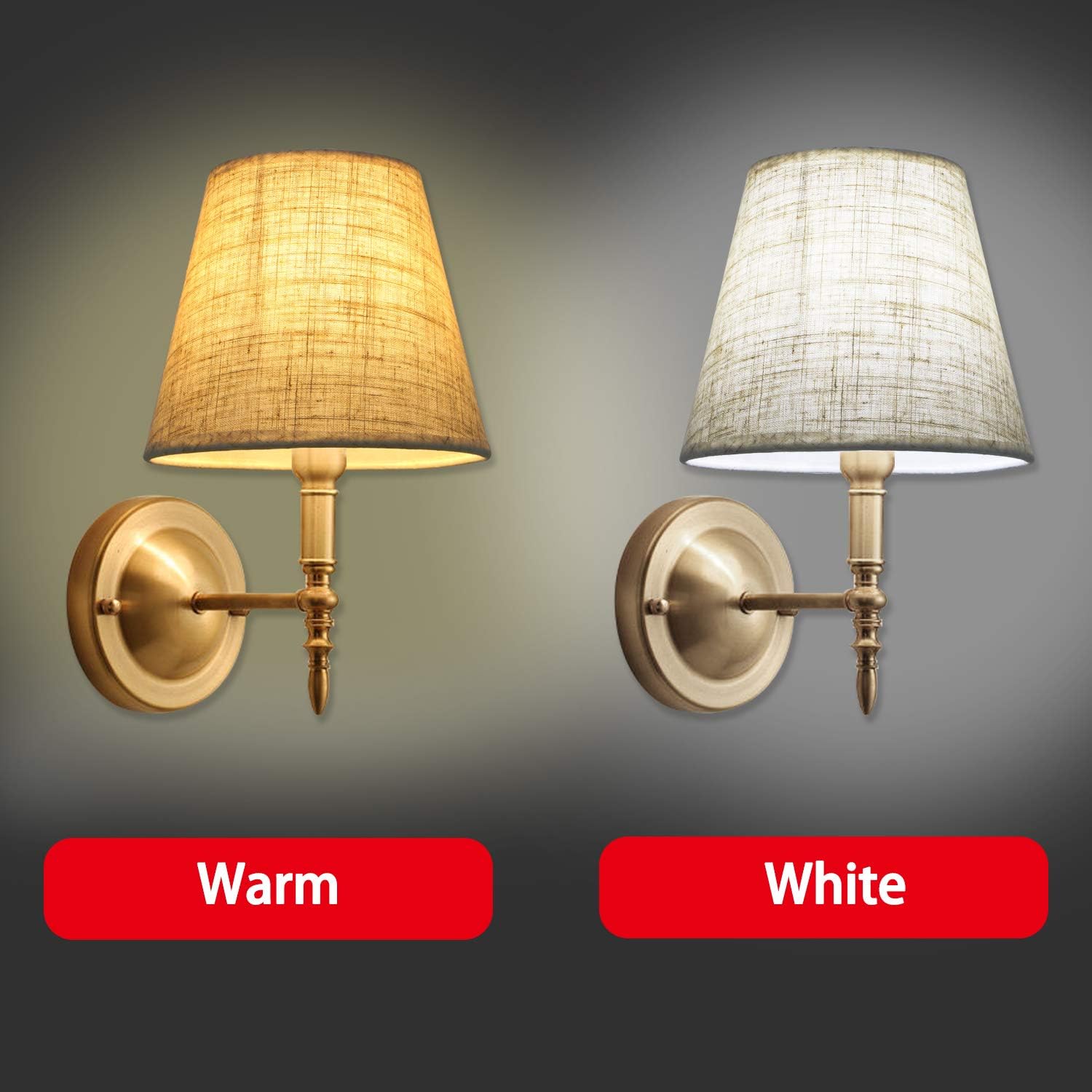 2 Pack Linen Lampshades – E14/E27 for Table & Wall Lamps