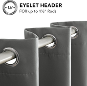 Light Grey Thermal Blackout Curtains – Eyelet Window Drapes 42x54 Inch, 2 Panels