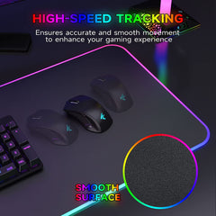 RGB Large Gaming Mouse Mat, XXL Mouse Pad 800×300×4mm, PC Gaming Accessories Mousepad, Keyboard Desk Mat for Computer Gamer