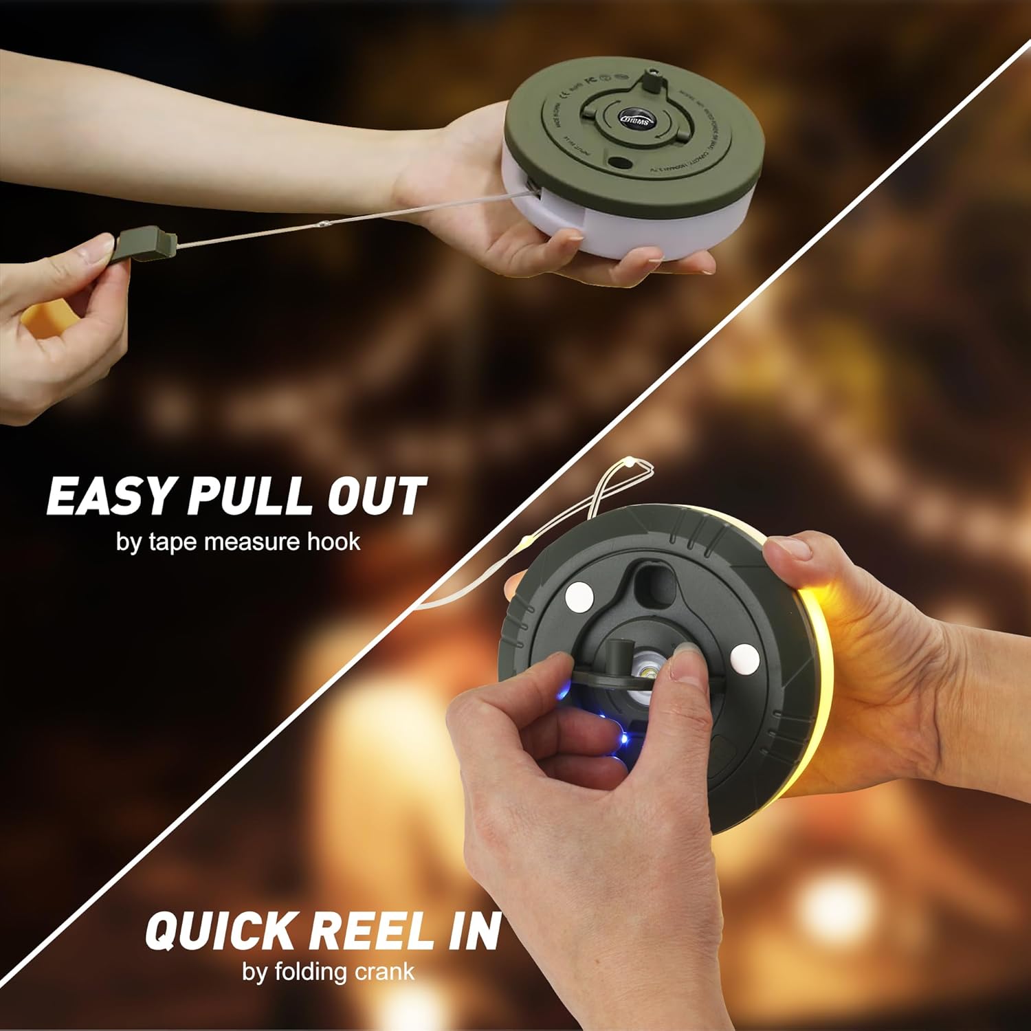 Retractable Camping String Lights, 32FT, 100 RGBW LEDs