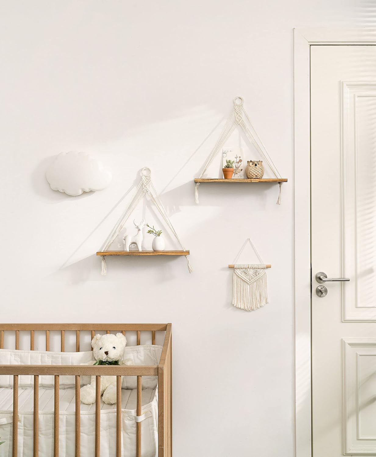 Macrame Hanging Shelves Set of 2 Boho Wall Décor