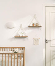 Macrame Hanging Shelves Set of 2 Boho Wall Décor