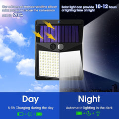 Outdoor Solar Lights, 238 LED Solar Security Lights and 3 Modes, IP65 Waterproof Solar Wall Light (4 Pack)