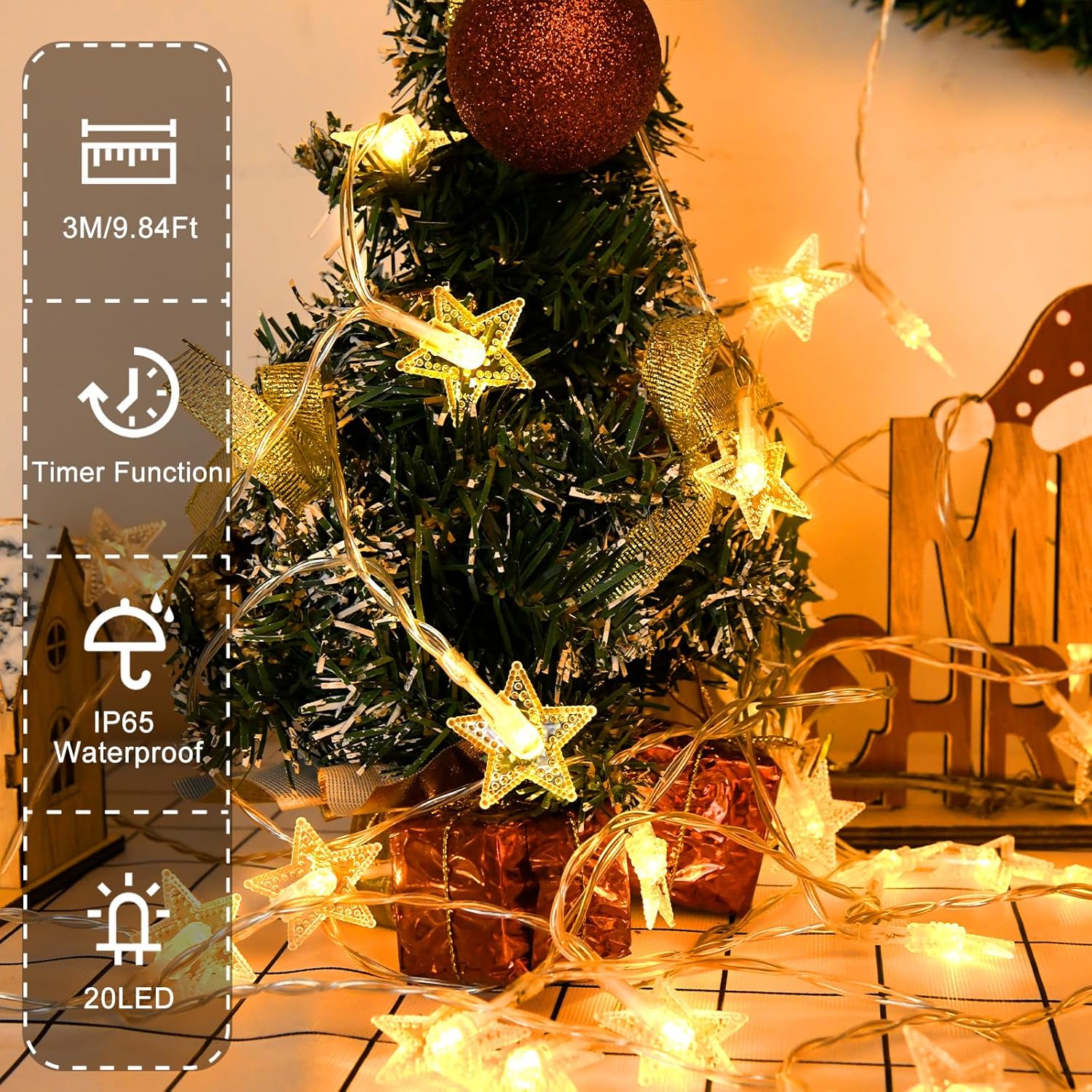 3M Star Fairy Lights – 20 LED Battery String