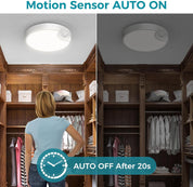 Rechargeable 7.5” Motion Sensor Ceiling Light, Remote
