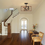 Black 3-Light Vintage Ceiling Light Fixture