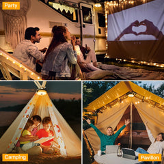 Rechargeable Camping String Lights – 100LED, 10M, 8 Modes