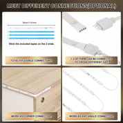 LED Strip Lights Under Cabinet - 4 Pack, Plug-In Linkable for Kitchen, Cupboard & Counter Lighting