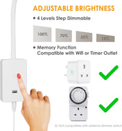 Touch Dimmable LED Wall Reading Lamp, 4 Brightness Levels & Wall Mounted Flexible Bedside Light, Neutral White