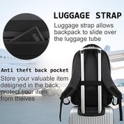 Laptop Backpack – Anti-Theft Business Rucksack with USB & Headphone Port, Travel Bag