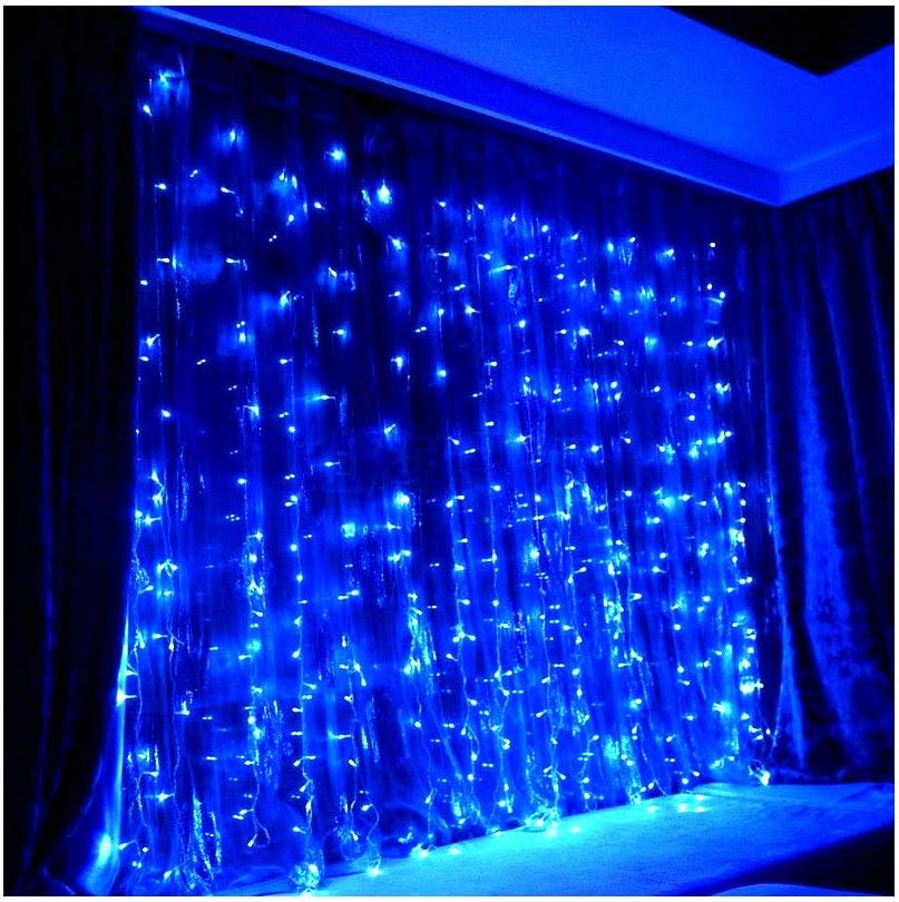 Safe Voltage Fully Weatherproof Curtain Lights Christmas Warm White 300 LED 3m*3m 30 Drops Plus a Massive 10M Lead Cable, 8 Modes (3M*3M 300LED, Warm White)